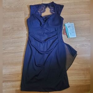 Purple short dress with lace